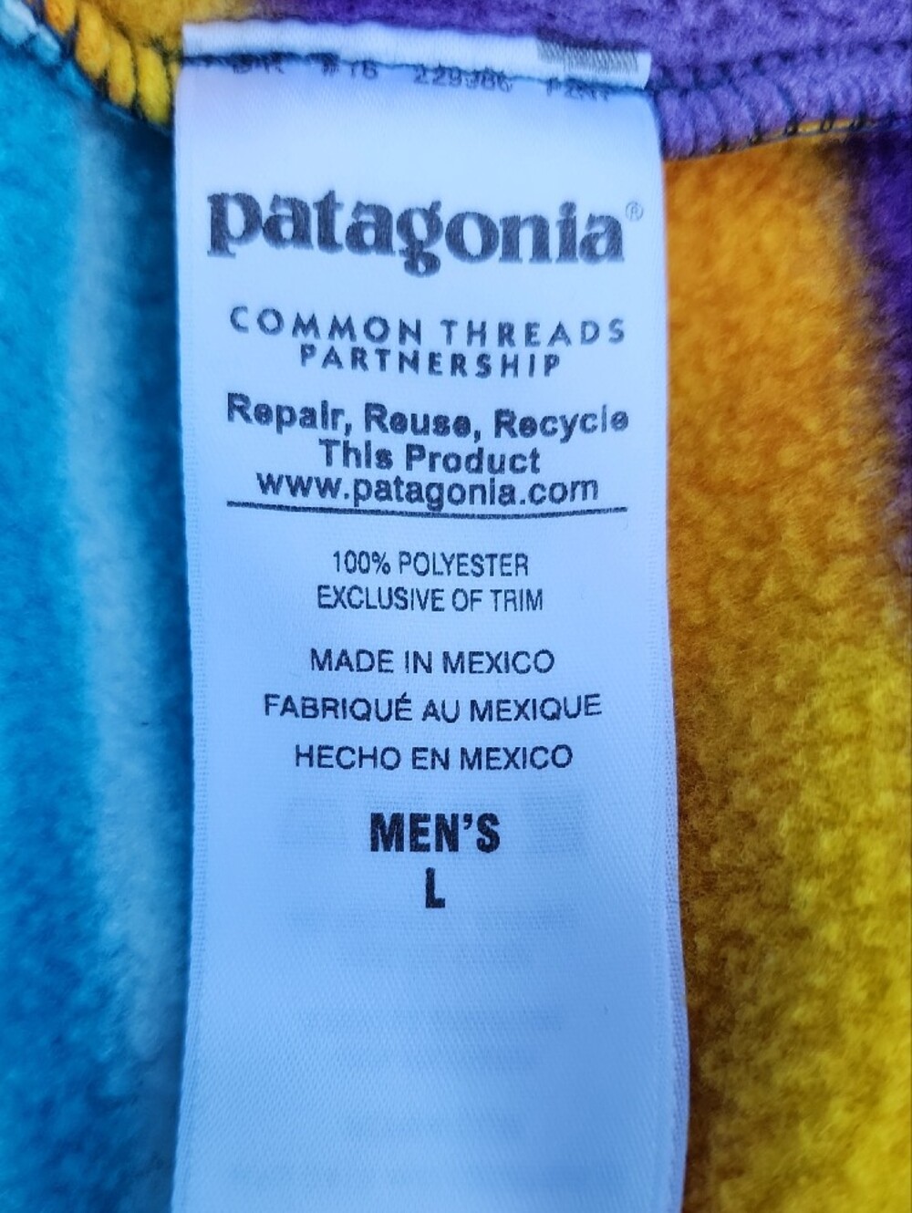 Patagonia Synchilla Men’s Zip-Up Fleece Jacket - Purple, Teal, Navy, Yellow L - Picture 5 of 12
